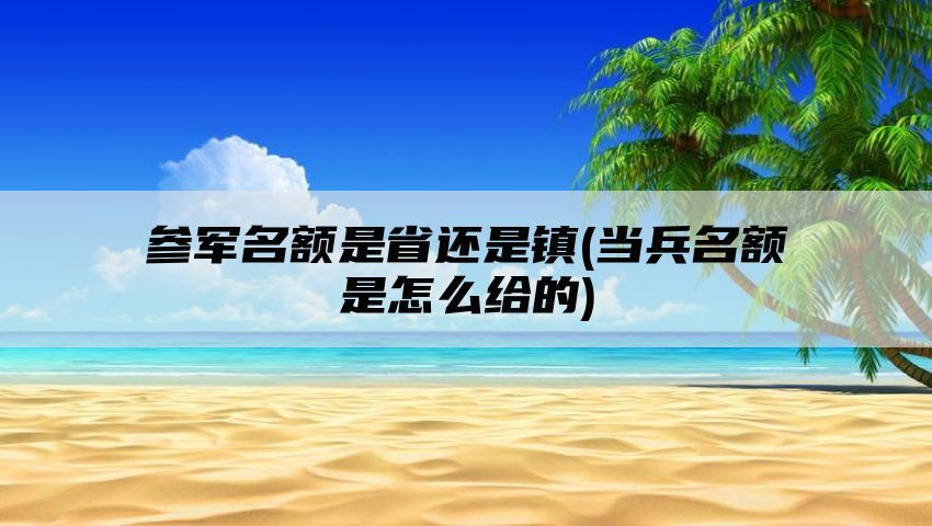 参军名额是省还是镇(当兵名额是怎么给的)