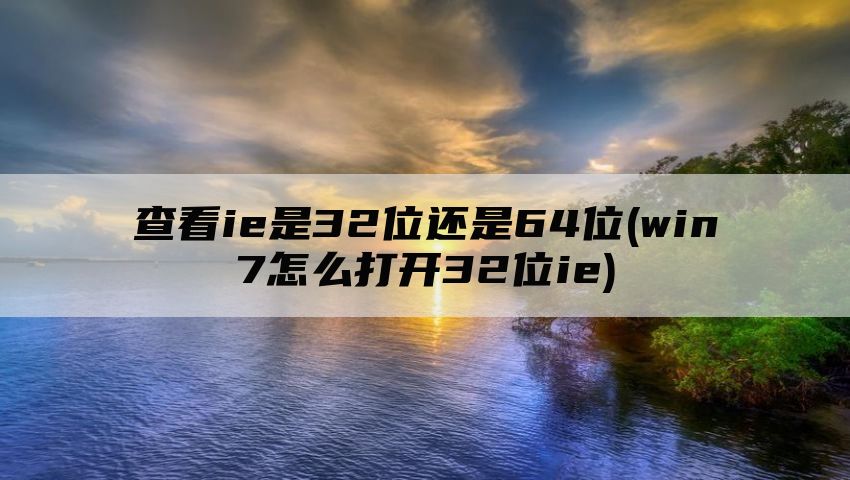 查看ie是32位还是64位(win7怎么打开32位ie)