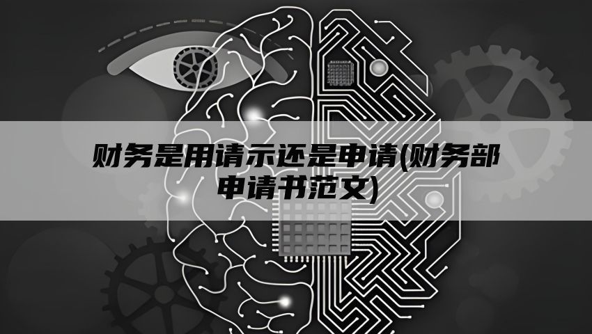 财务是用请示还是申请(财务部申请书范文)