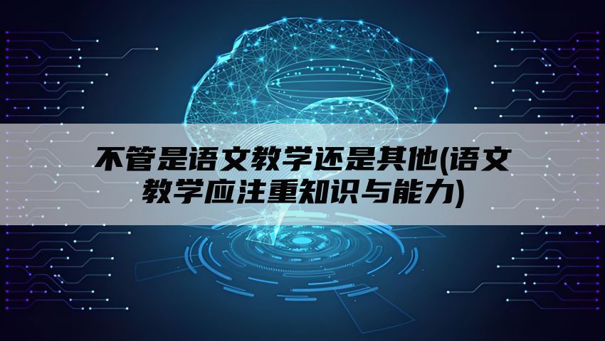 不管是语文教学还是其他(语文教学应注重知识与能力)