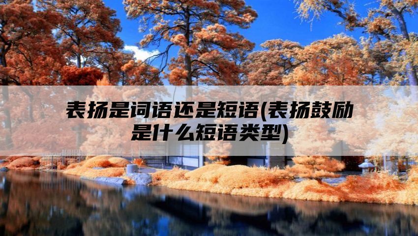 表扬是词语还是短语(表扬鼓励是什么短语类型)